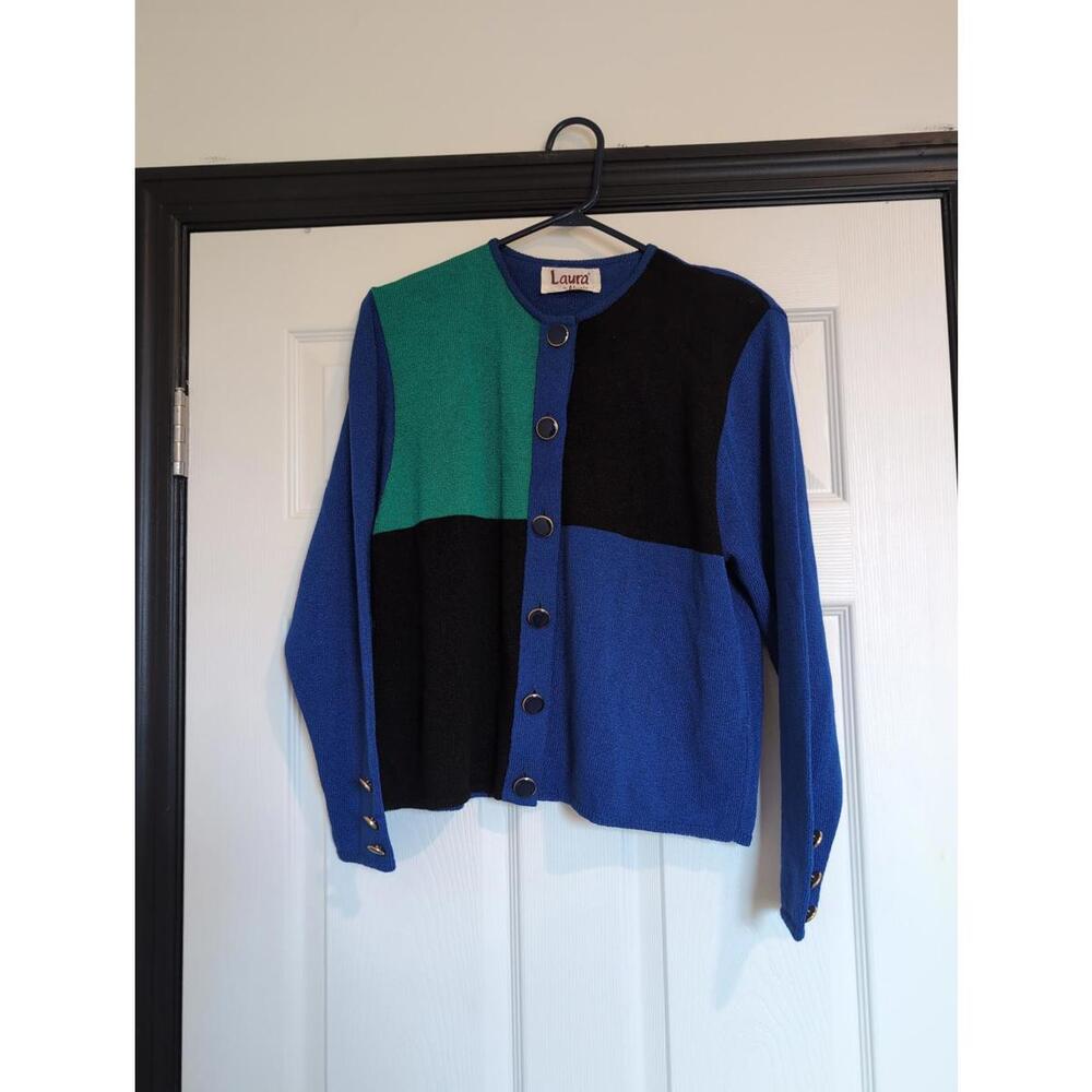 Size 16 vintage colorblock cardigan